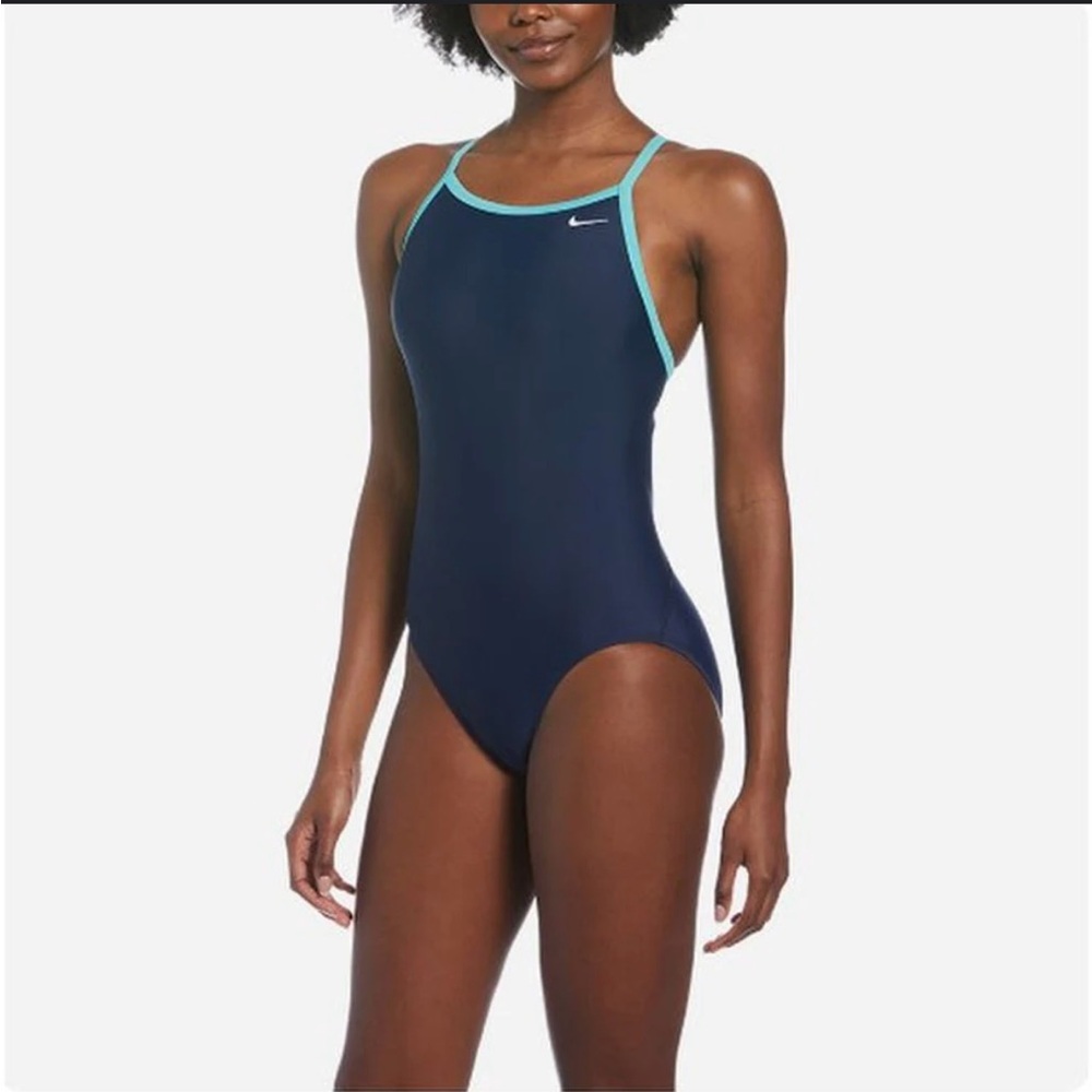 Nike Women's Navy Blue One-Piece Swimsuit